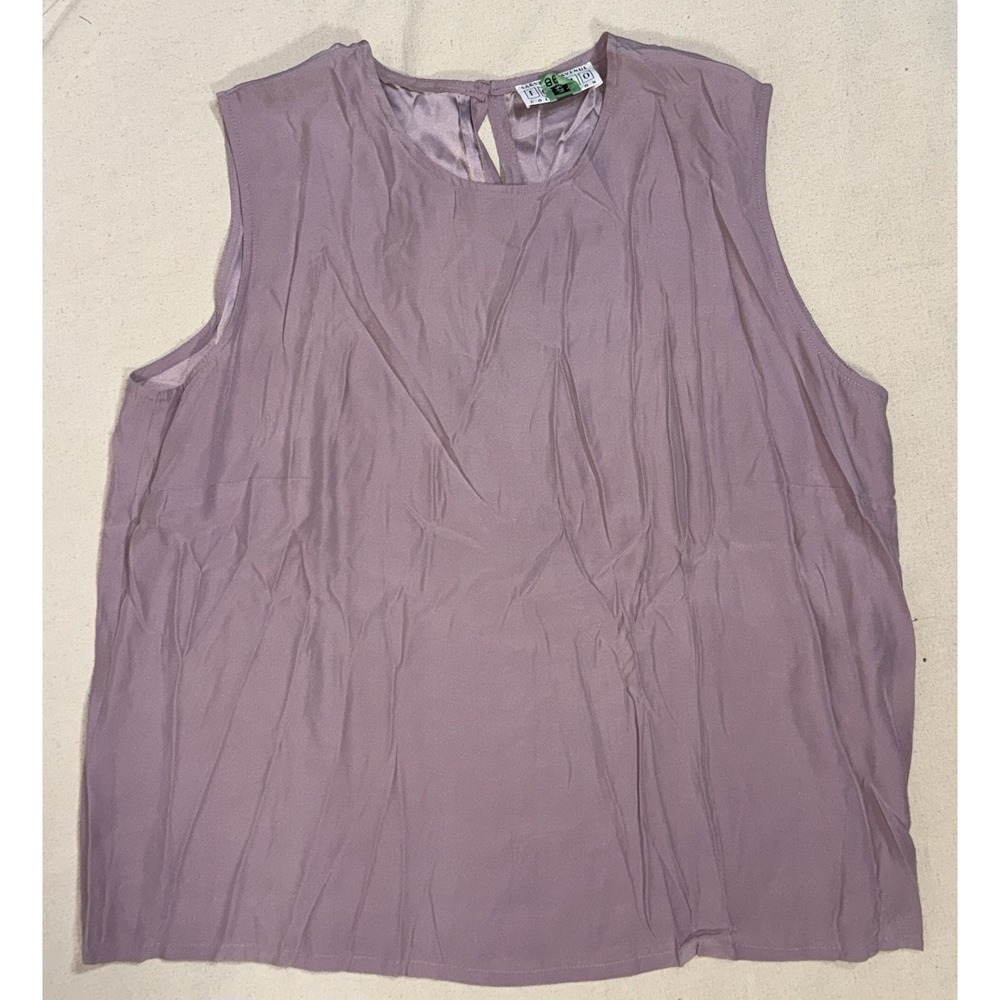 Saks Fifth Avenue Women's Vintage 90s Silk Tank Top Sleeveless Blouse Sz XL